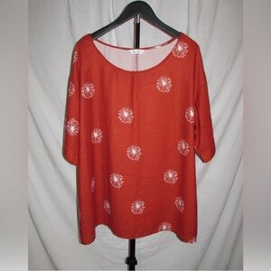 Orange Floral Women's Top